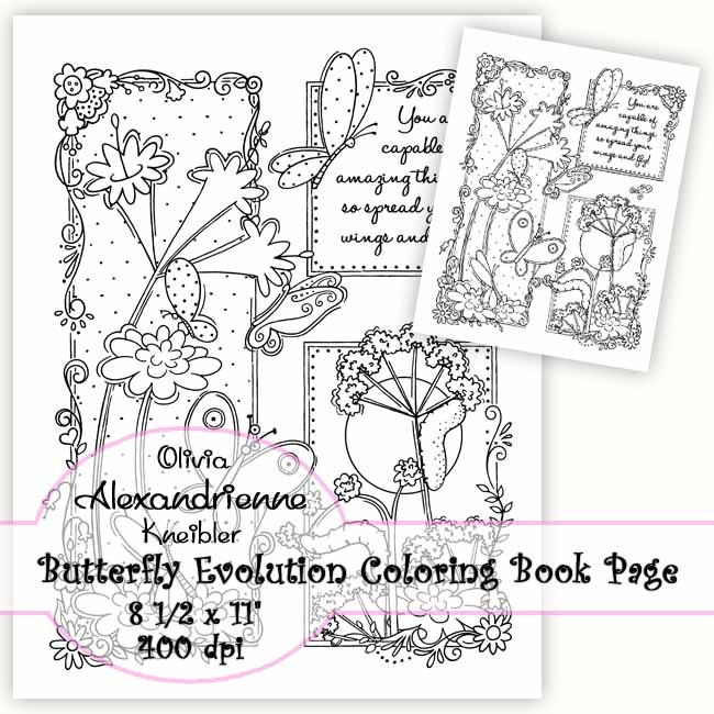 Butterfly Evolution Coloring Book Page